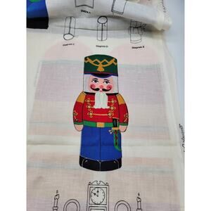 Vintage V.I.P. Nutcracker Soldier KEEPSAKE CRAFT FABRIC PANEL 16.5" Makes 2